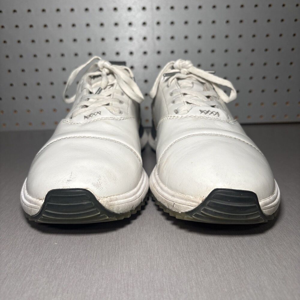 True Linkswear Lux Pro Tour Golf Shoes Mens Sz 11 White Gray Leather Spikeless - Picture 4 of 14